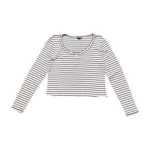 Women’s Vintage Inspired Cute Wide Neck Striped Henley Top Size XL